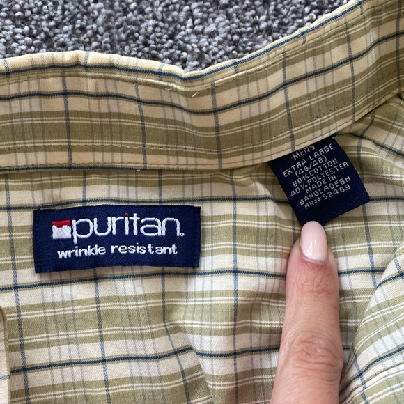 Men's Green Plaid Shirt - Picture 2 of 3